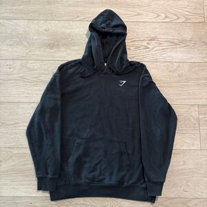 Gymshark Mens Pullover Hoodie Black Size Medium